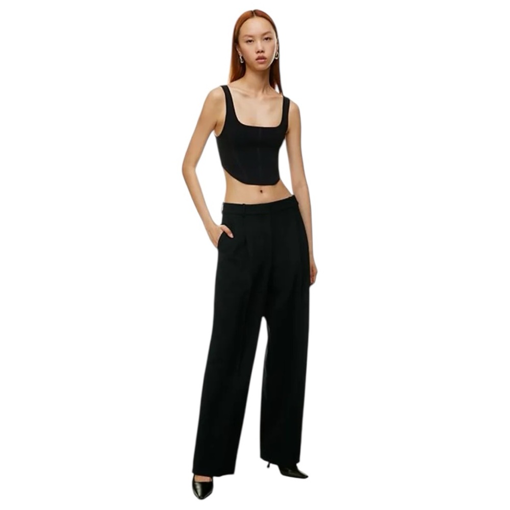 Artizia Babaton Black Sculpt Knit Bustier Corset Tank Crop Top XXS